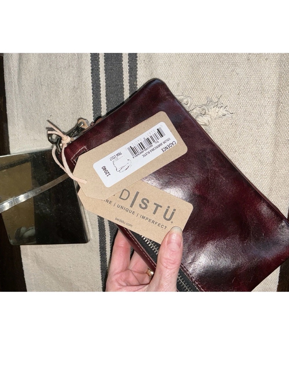 NWT Bed Stu Cadence Wallet Wristlet Crossbody Bag Red Americana Rustic MSRP $198 - Picture 5 of 15